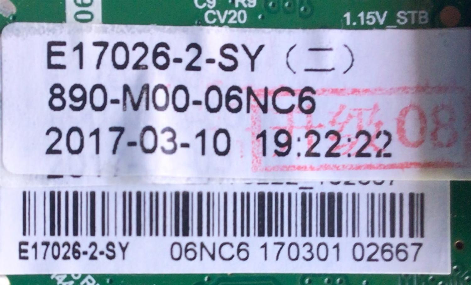 KIT DE TARJETAS PARA TV ELEMENT / MAIN FUENTE E17026-2-SY / TP.MS3393.PB801 / 890-M00-06NC6 / T-CON 55.50T15.C07 / T500HVN07-5 CTRL / 5550T15C07 / 50T15-C03 / PANEL T500-V35-DLED / MODELO ELEFW5017 LE-50GV350-D3 - Imagen 4